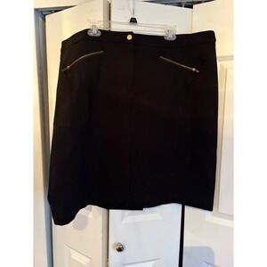 Anne Klein Black Skirt with Zipper Pockets 20W